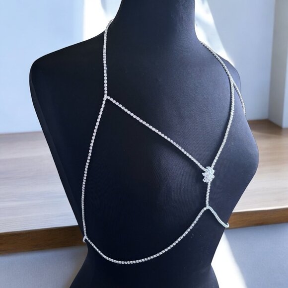 Rhinestone Bra Body Chain - Picture 4 of 8